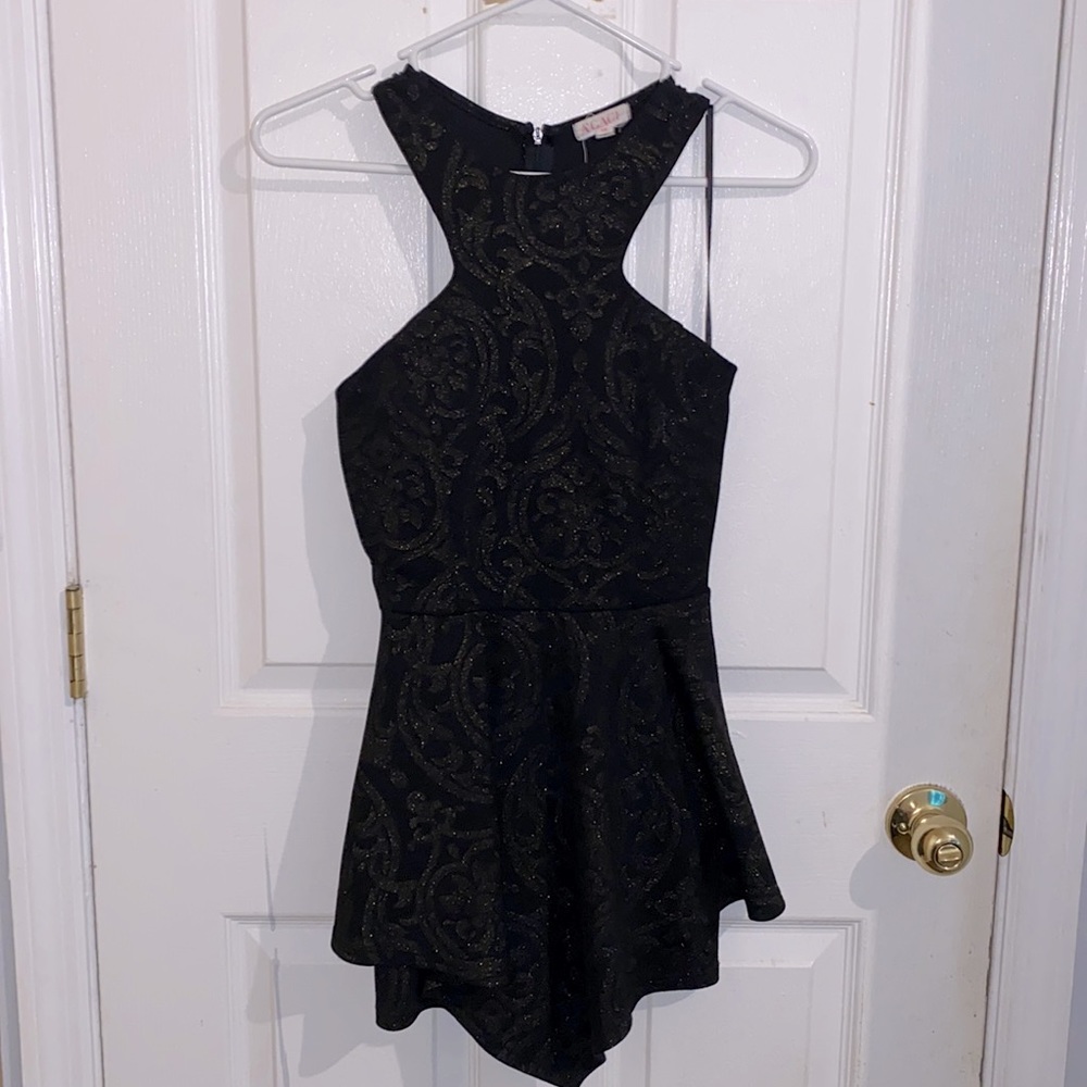 Black/Gold Skort Romper - Picture 1 of 4